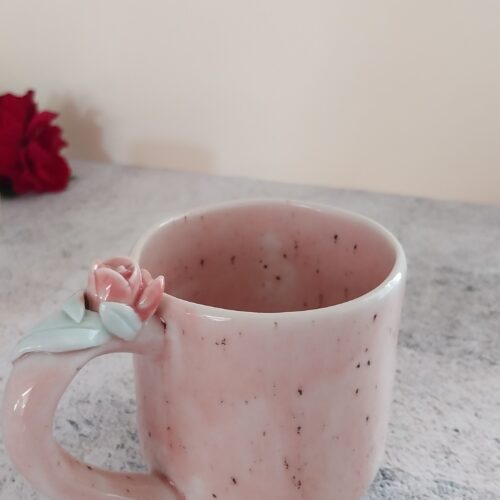 Porcelán csésze teázáshoz rózsaszín